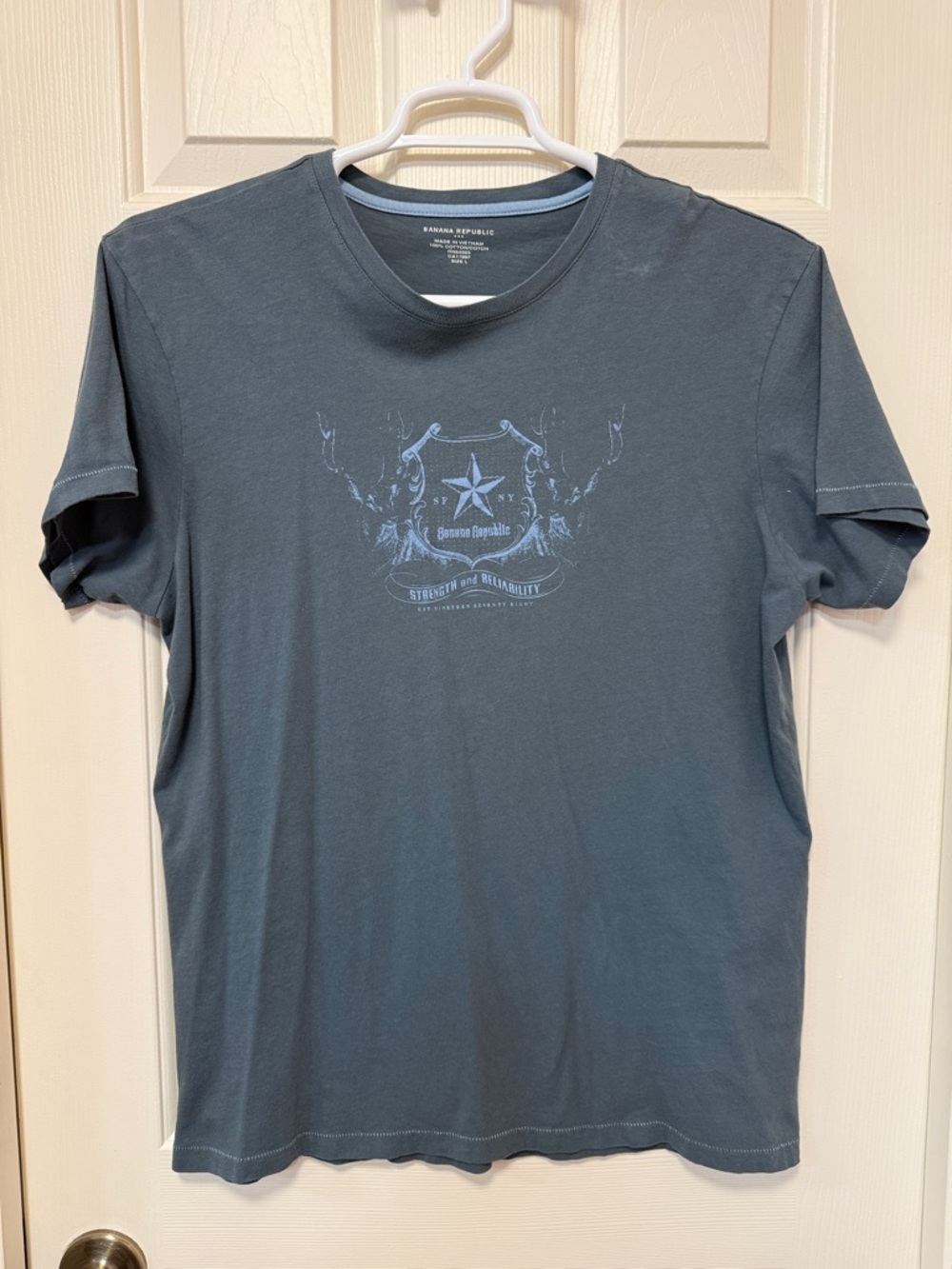 Banana Republic Men's Blue Graphic Crewneck Tee
